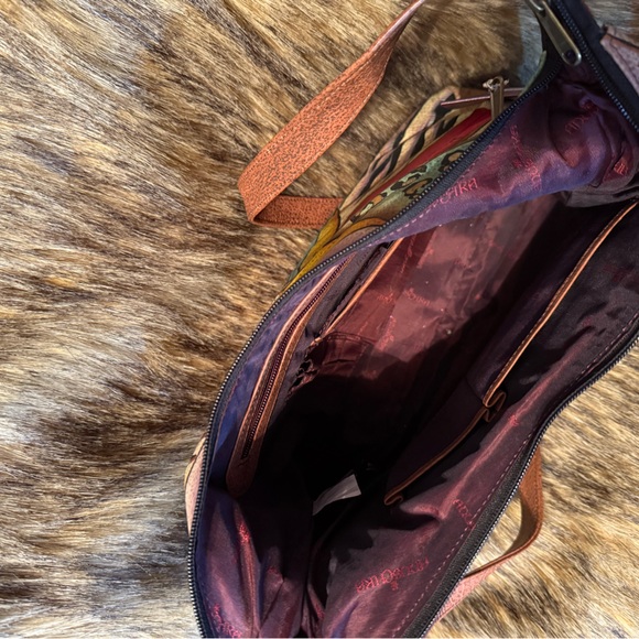 Anuschka Medium Everyday Genuine Leather Hand Painted Tote - Picture 4 of 5